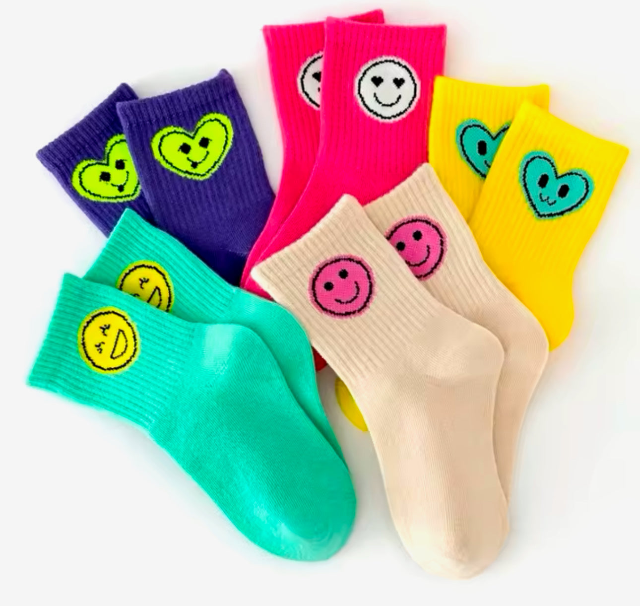 5Pairs Smile Face Socks
