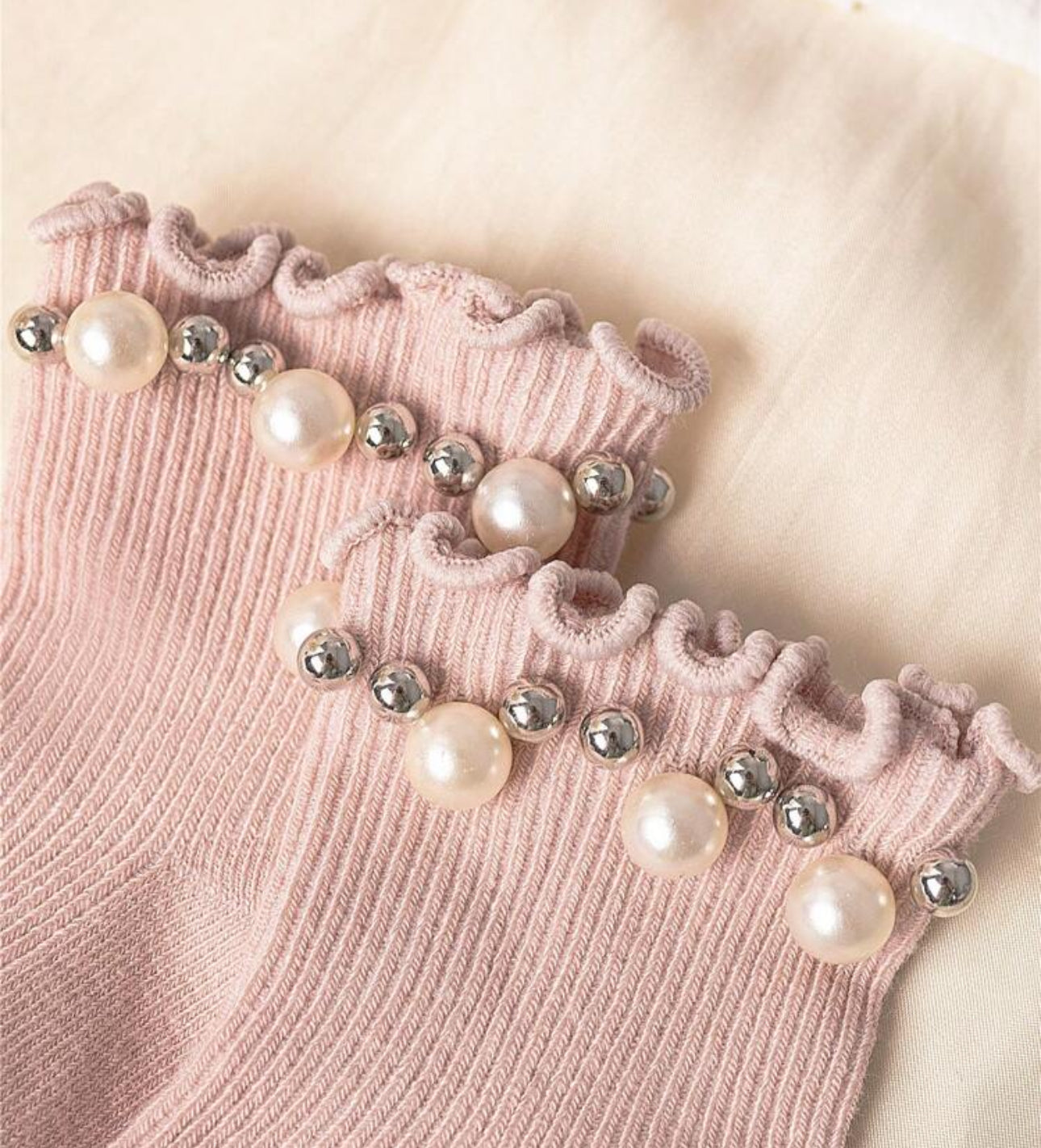 3 Pairs Toddler Girls Pearl socks | JA.VA.NAH