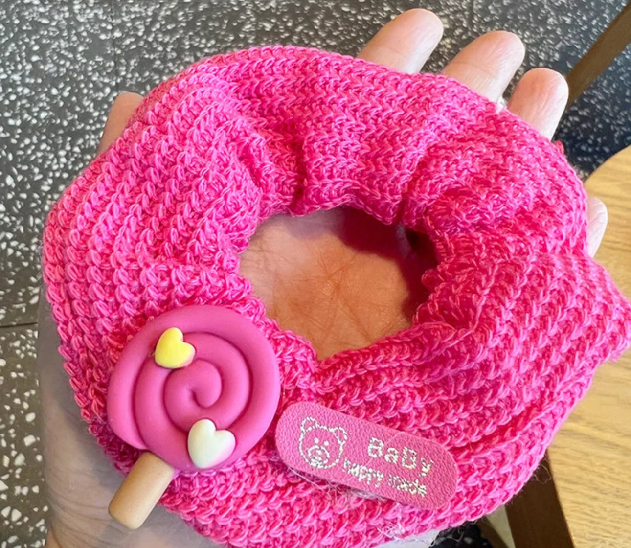 4PCS Cute Cartoon Pink Hair ties