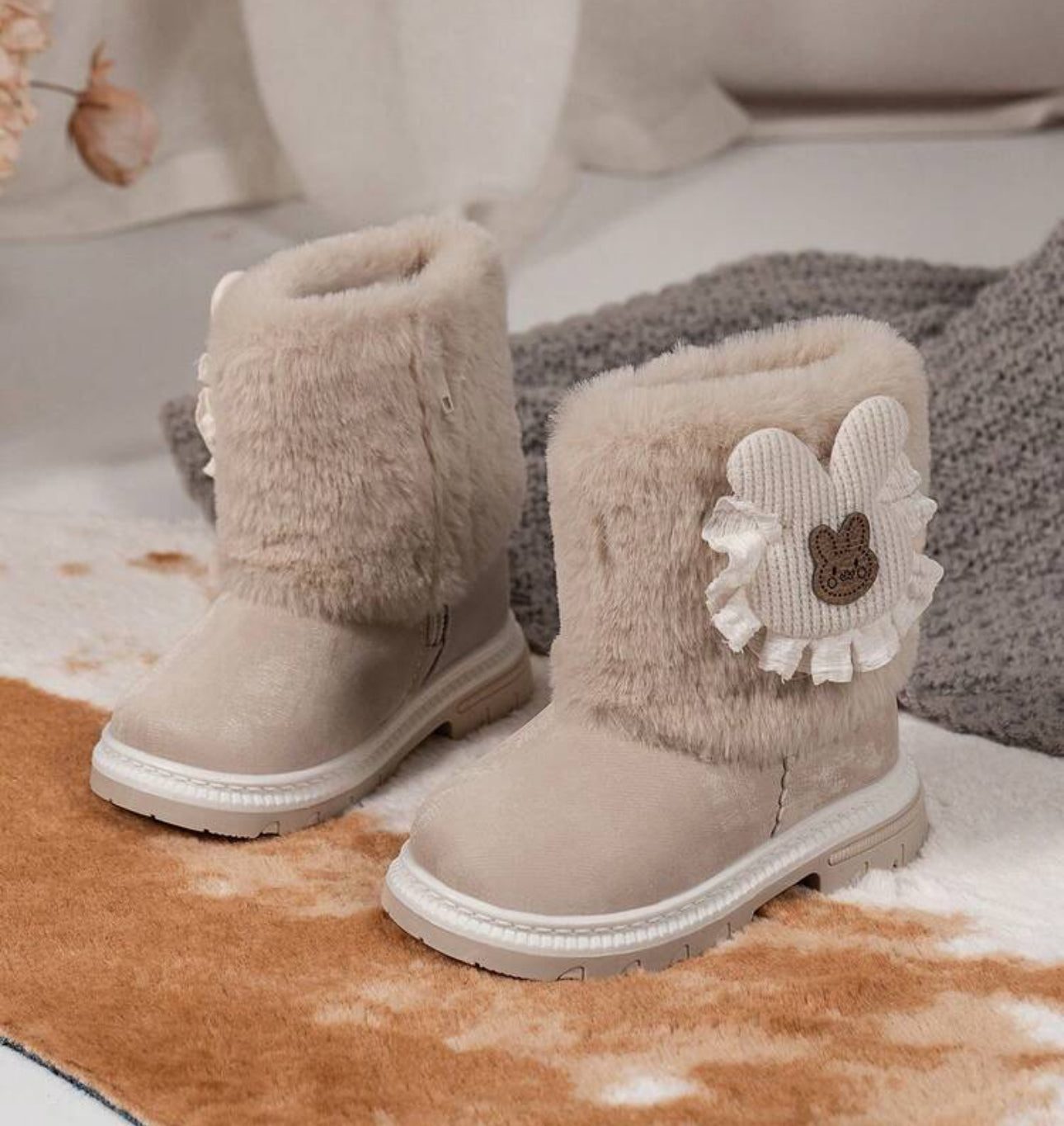 Cute Baby/Toddler Girls Winter Furry Ankle Boots
