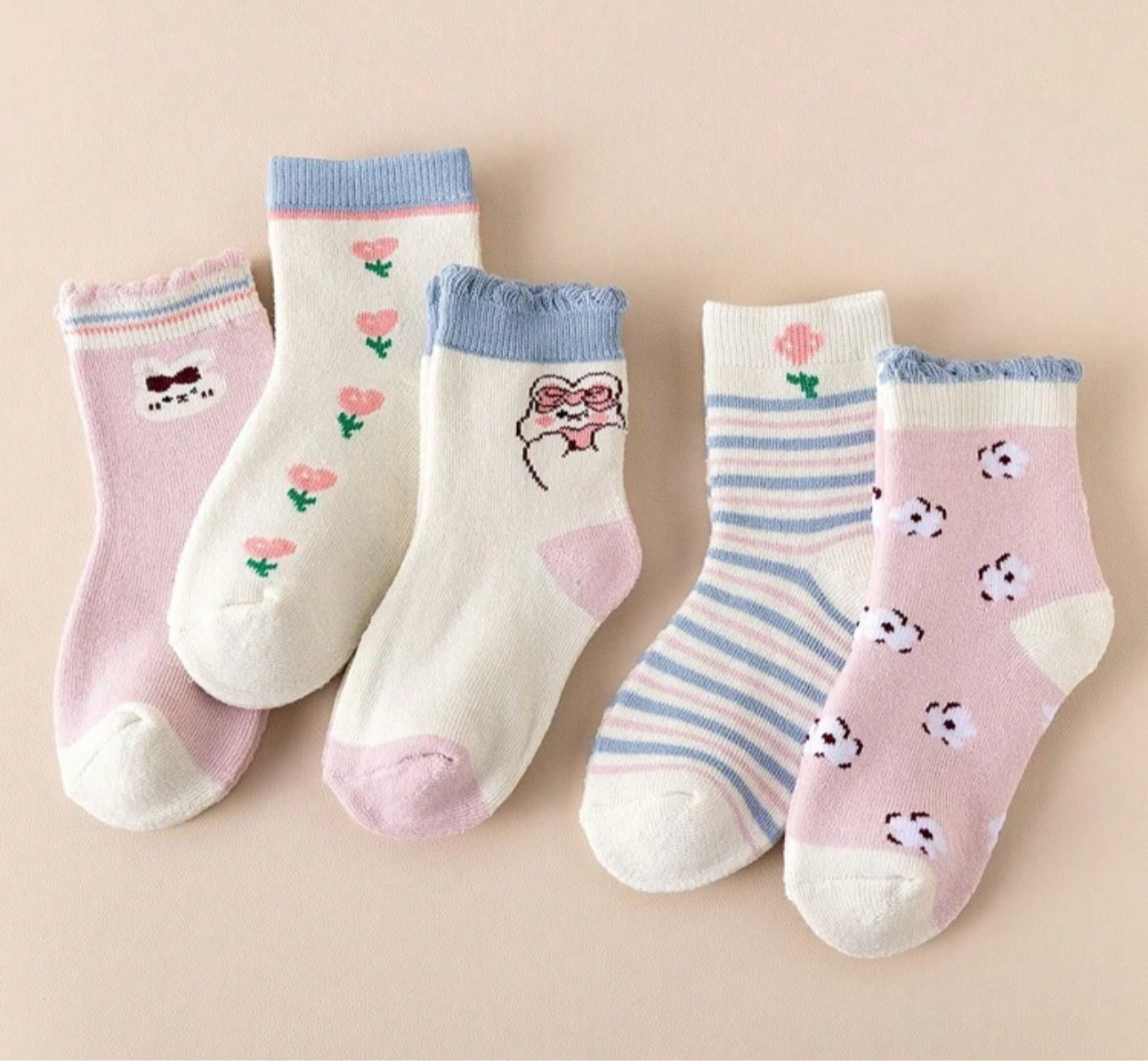 5 Pairs Girls Socks | JA.VA.NAH