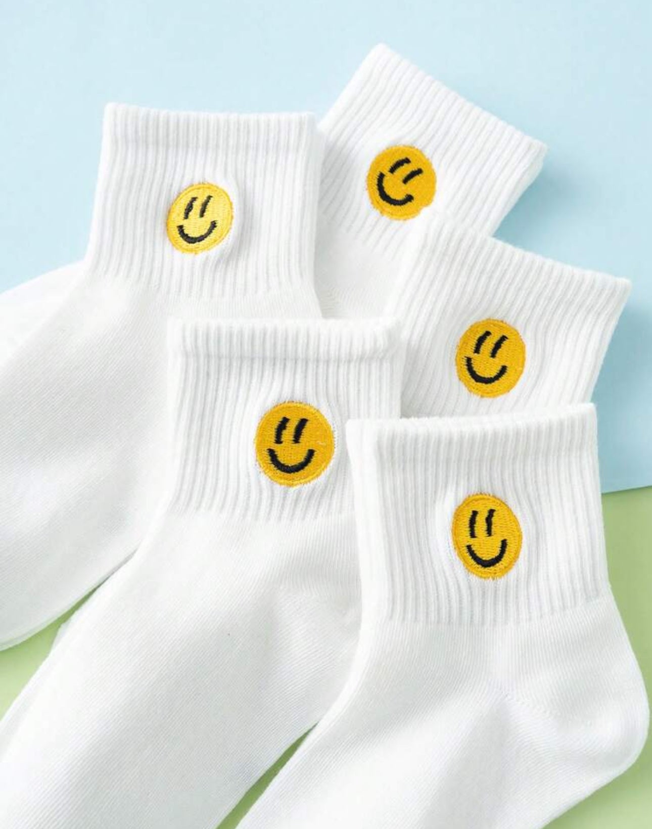 5 Pairs Smile Face Unisex Socks for Kids