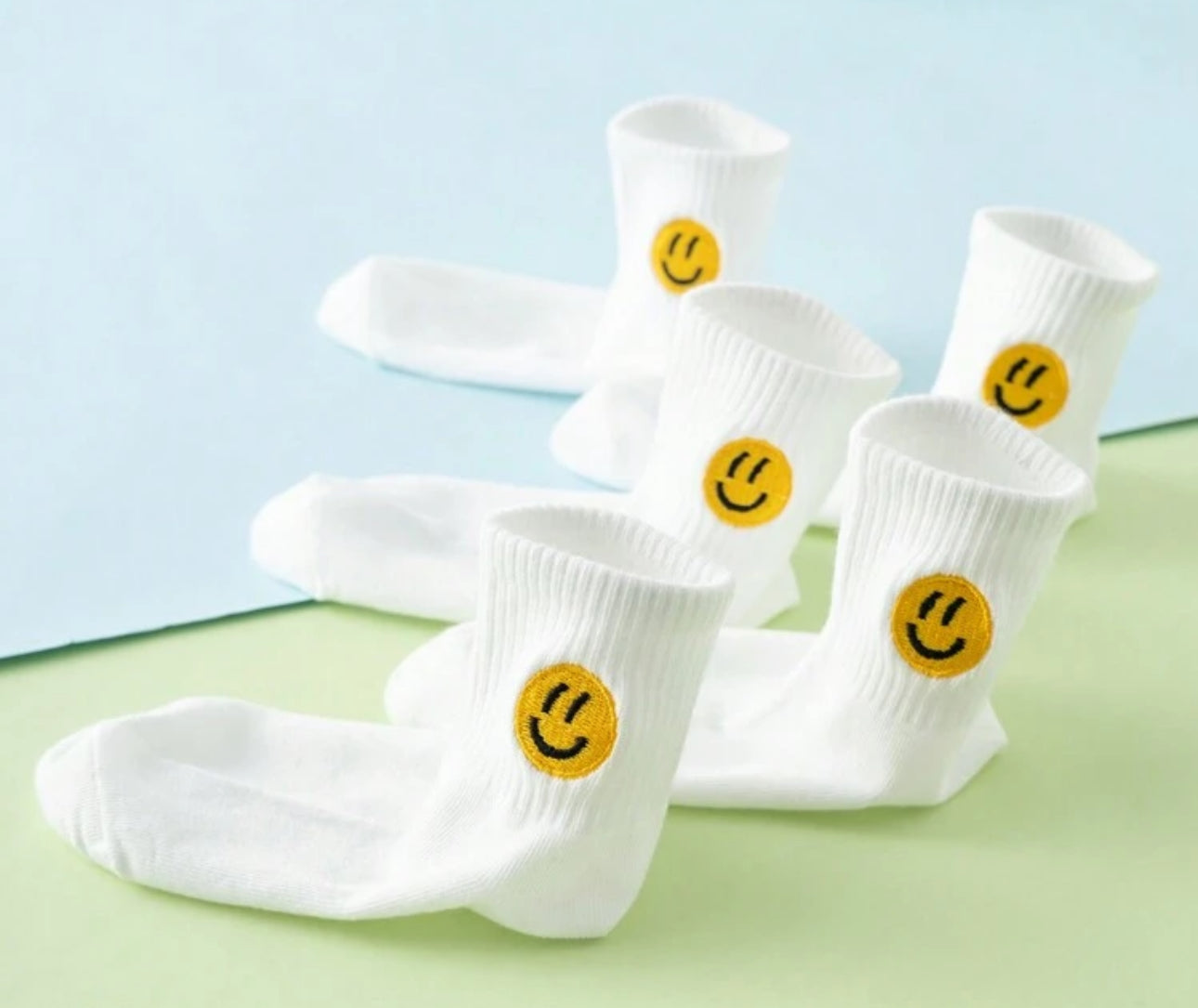 5 Pairs Smile Face Unisex Socks for Kids