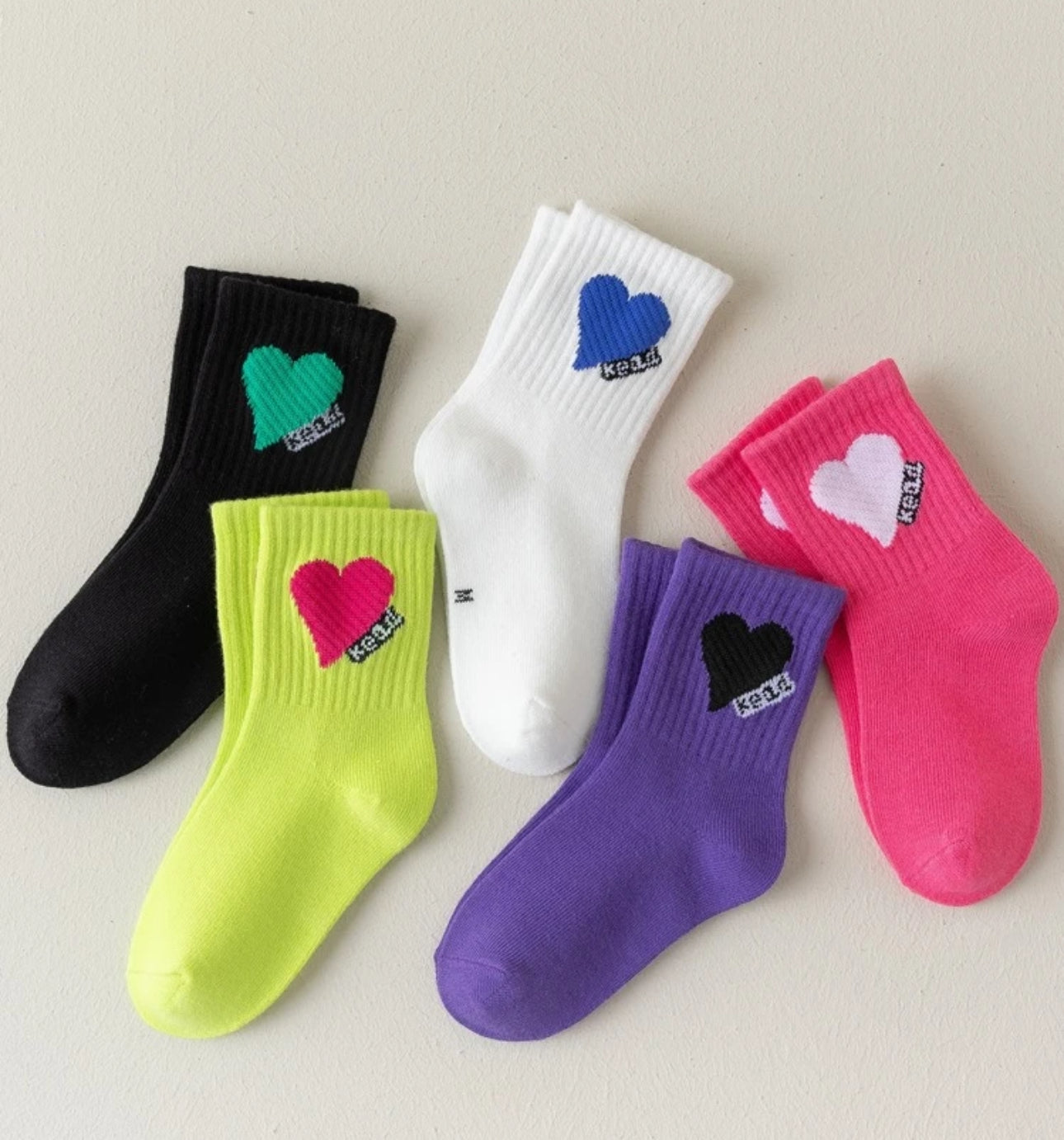 5Pairs Heart Socks for girls | JA.VA.NAH