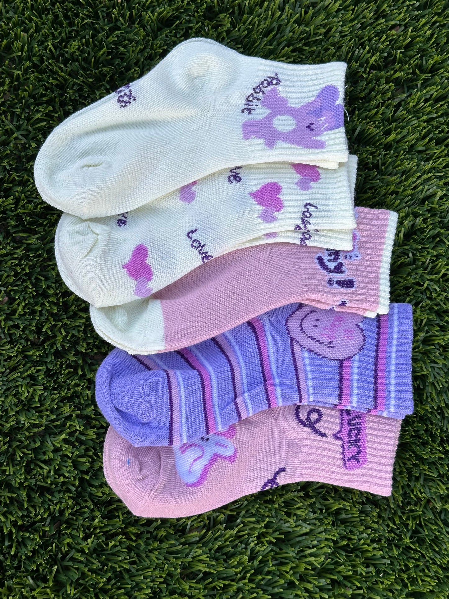 5Pairs Trendy Toddler Girls Socks