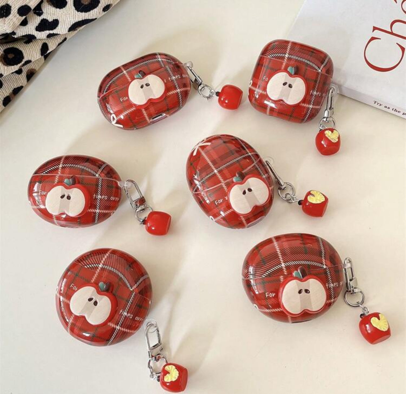 Red Plaid Freebuds | JA.VA.NAH