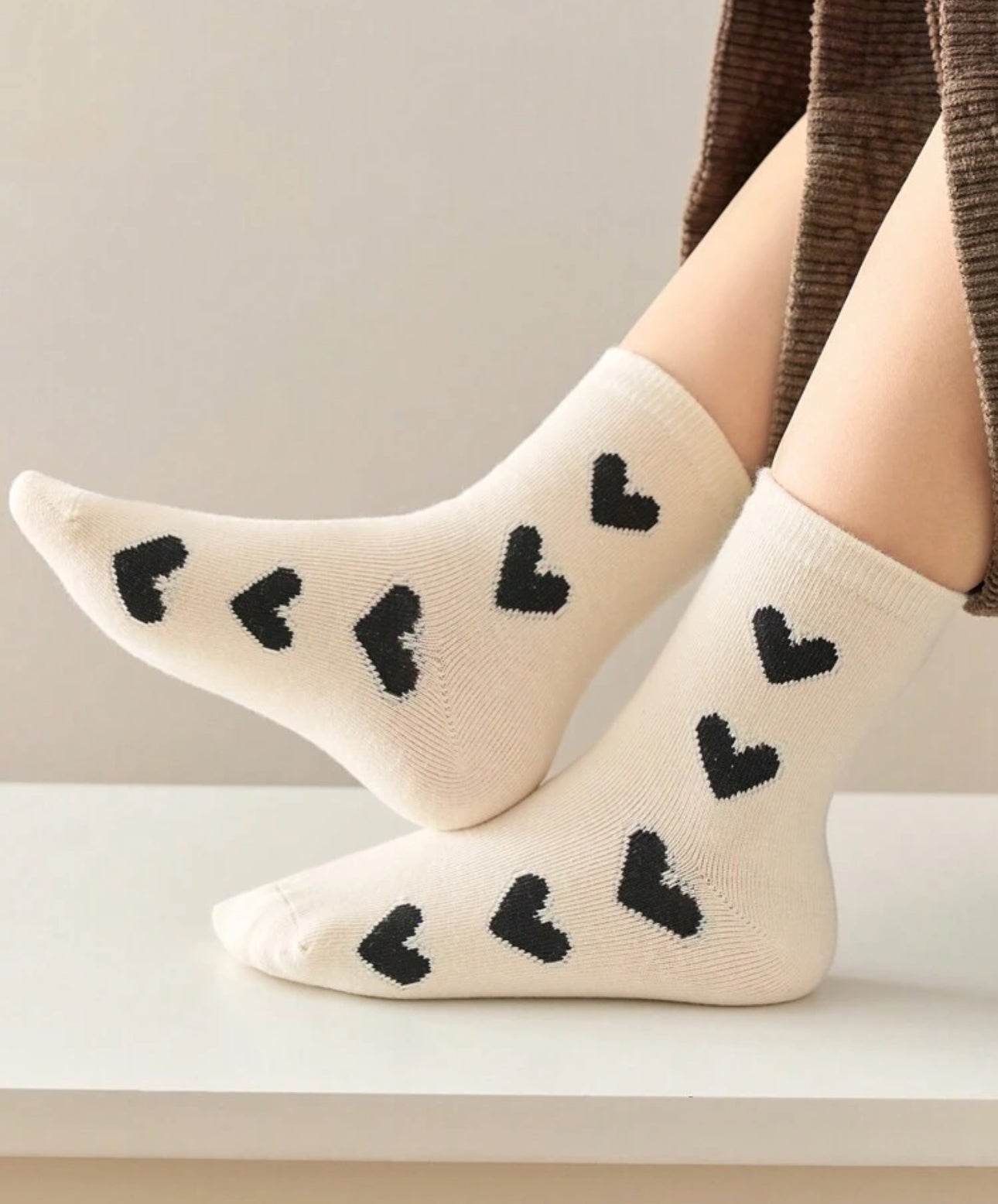 4 Pairs Kids Colorful Heart Print Comfortable Soft Mid-Calf Socks | JA.VA.NAH