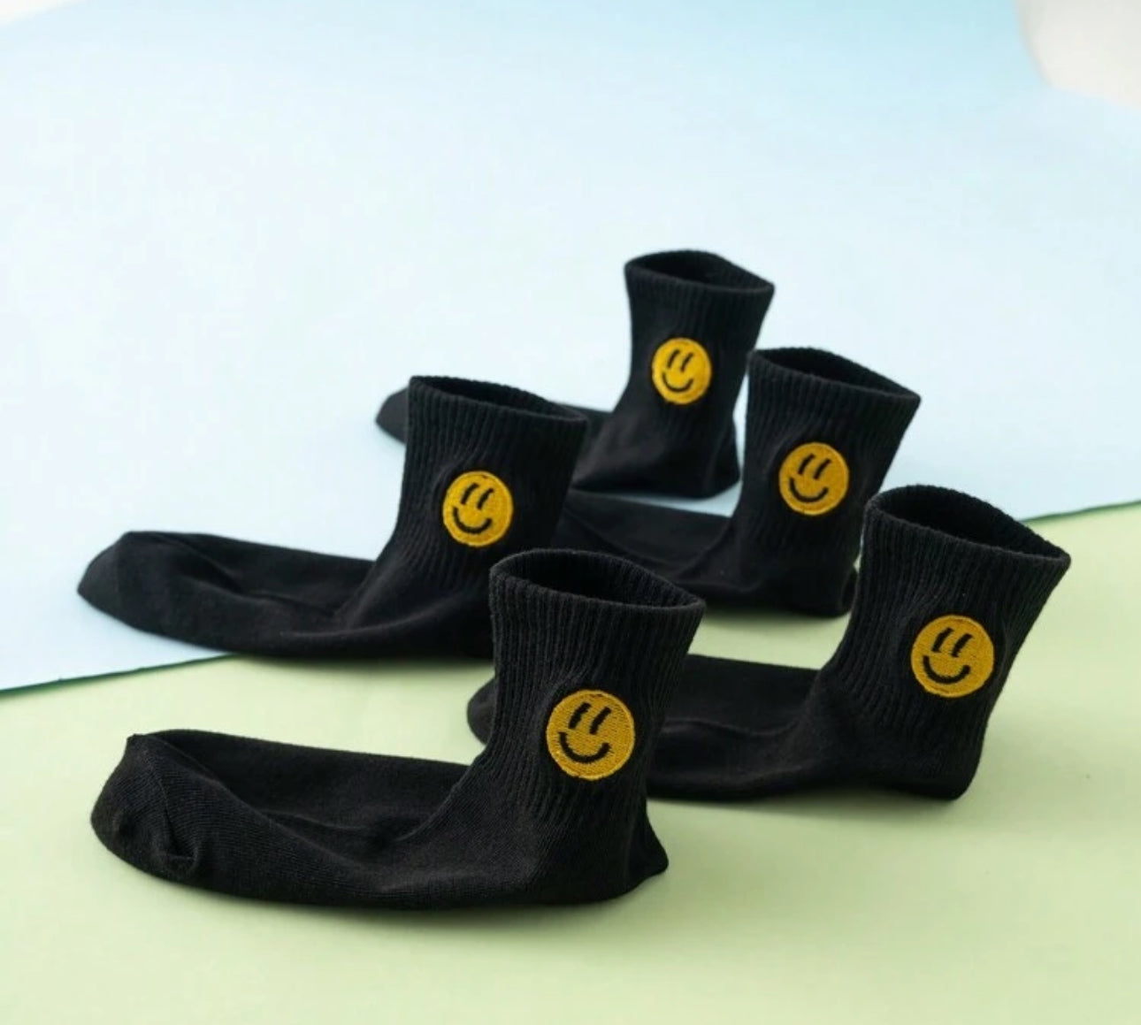 5 Pairs Smile Face Unisex Socks for Kids