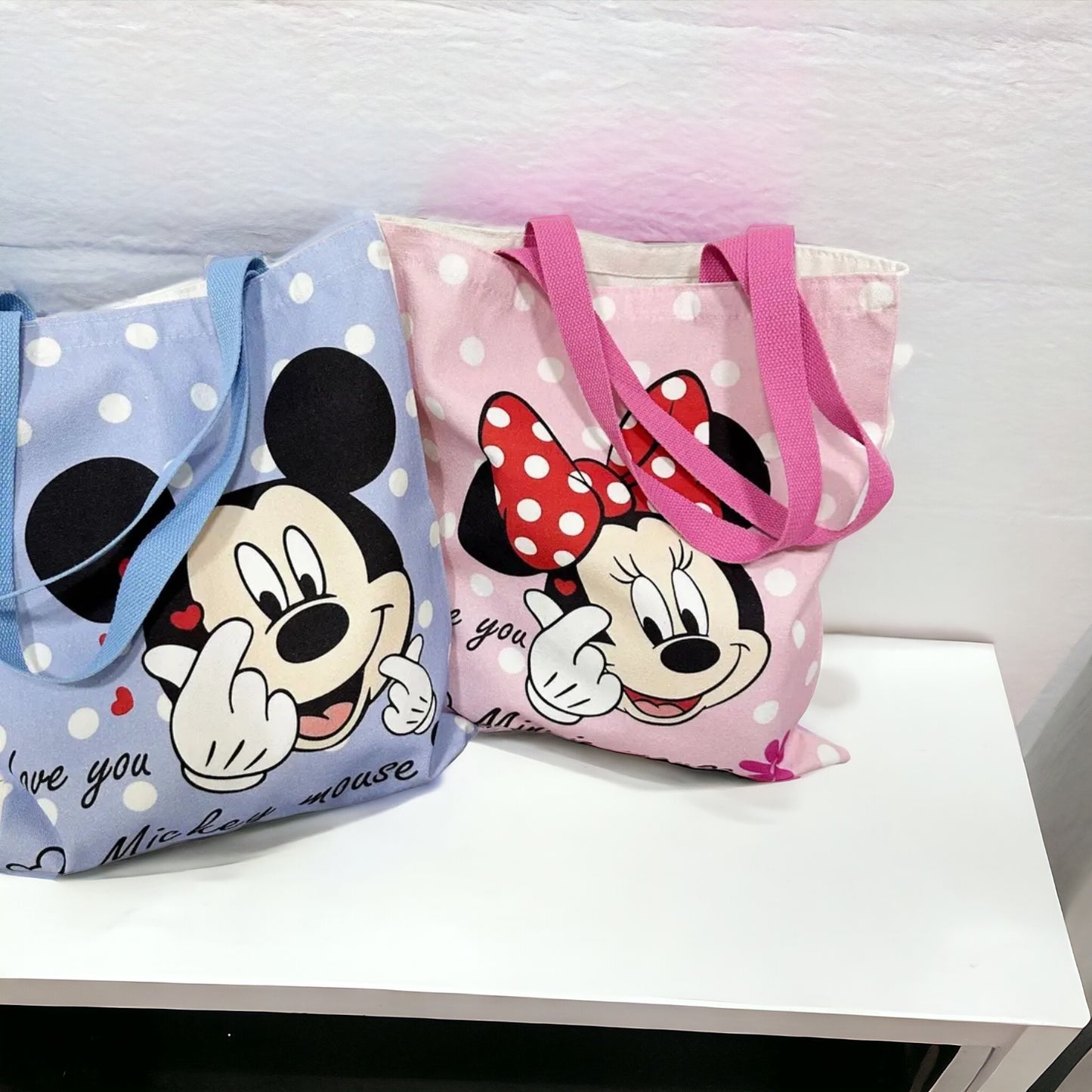 Mickey Mouse Pattern Minnie Mouse Large Tote | JA.VA.NAH