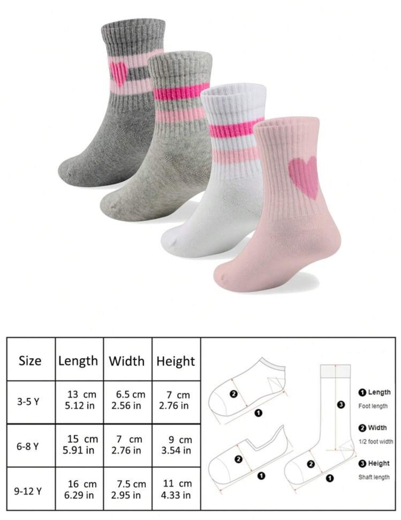4Pairs Sets Girls Socks