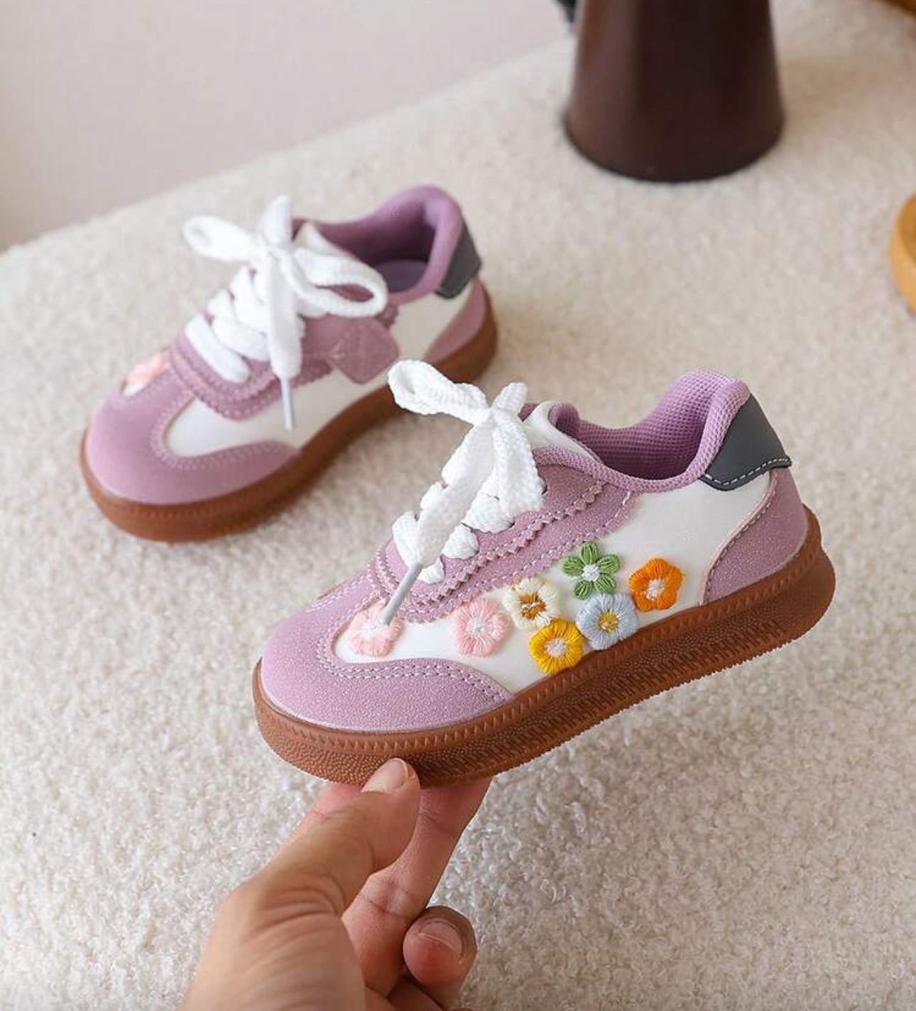 Toddler Girls Flower Decor Sneaker