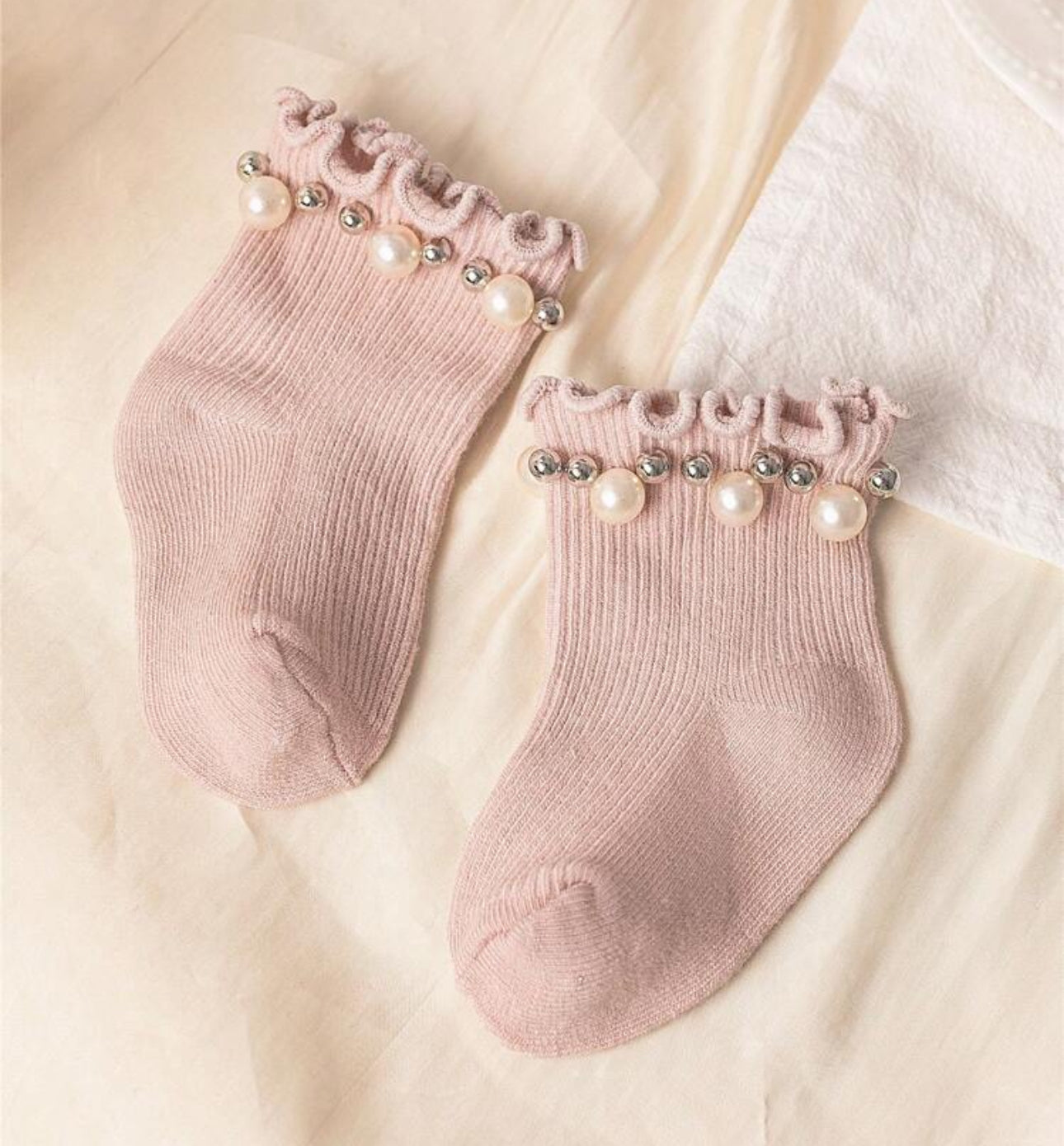 3 Pairs Toddler Girls Pearl socks | JA.VA.NAH