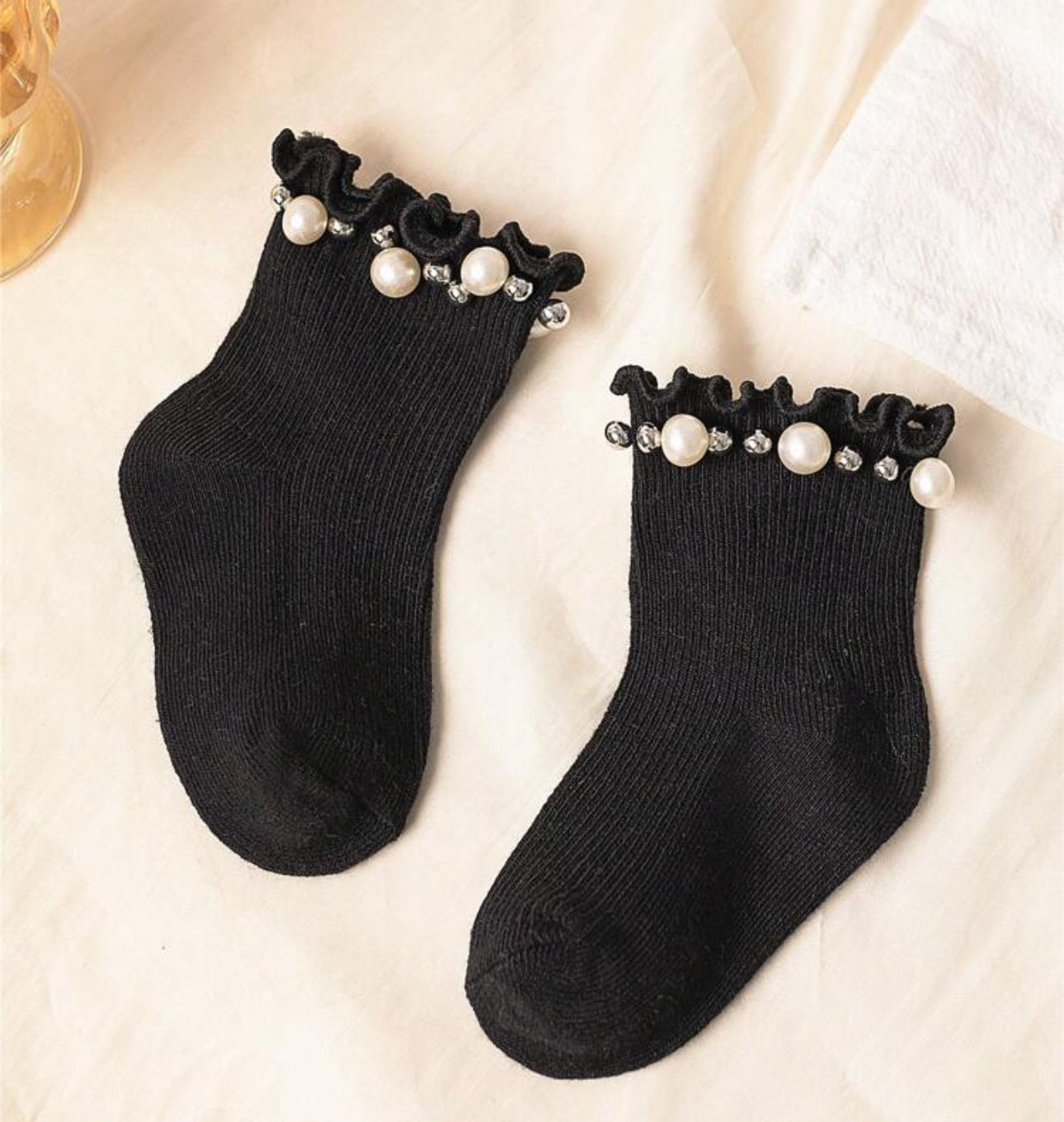 3 Pairs Toddler Girls Pearl socks | JA.VA.NAH