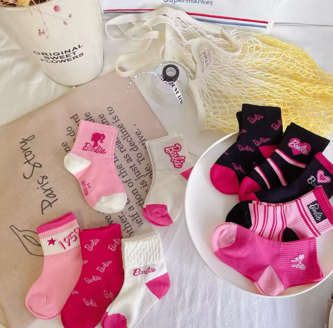 5 Pairs Pink love Kids Socks for Baby/Toddler | JA.VA.NAH