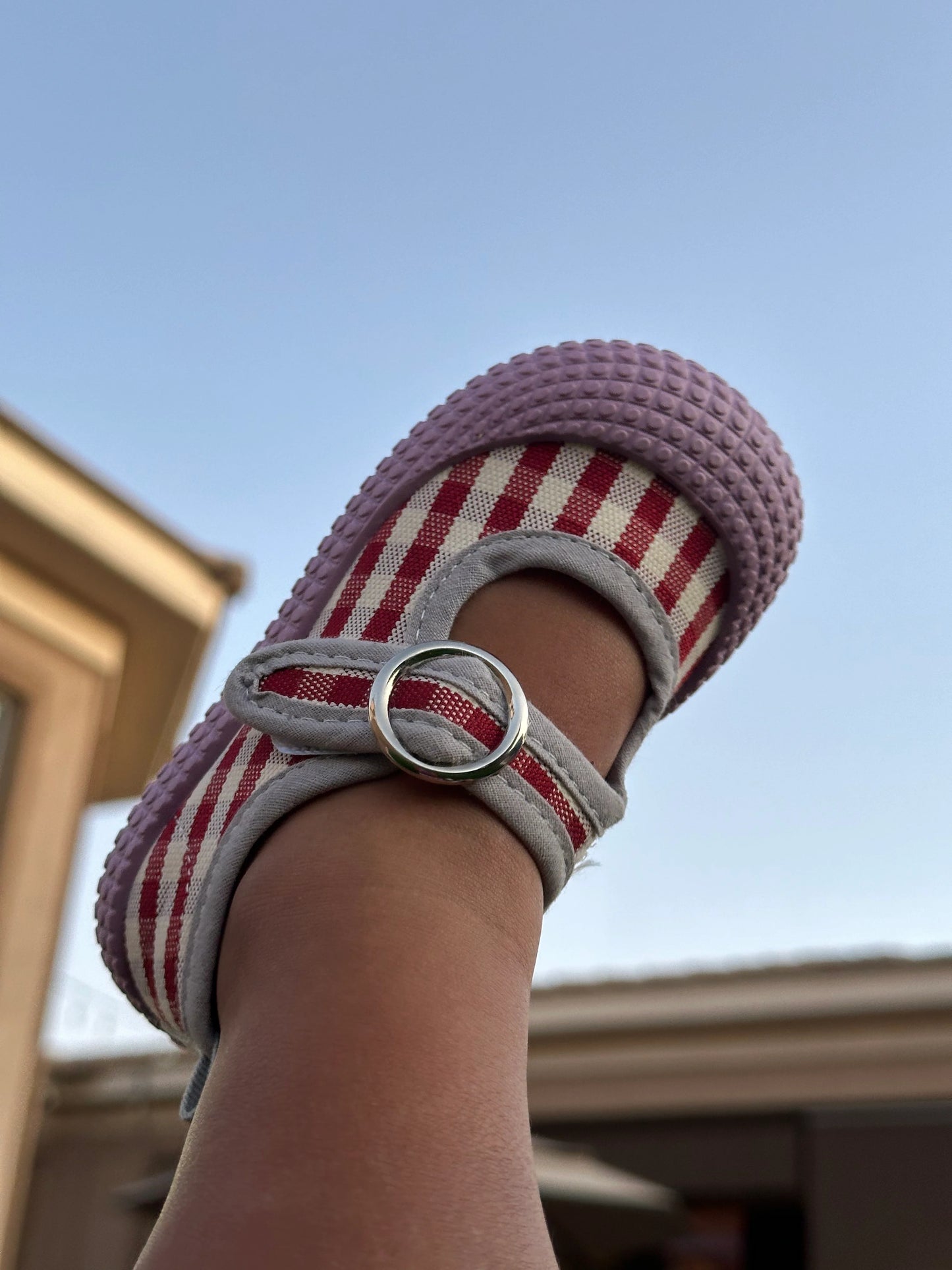Canvas Plaid shoes with comfy loop for toddler girls | JA.VA.NAH