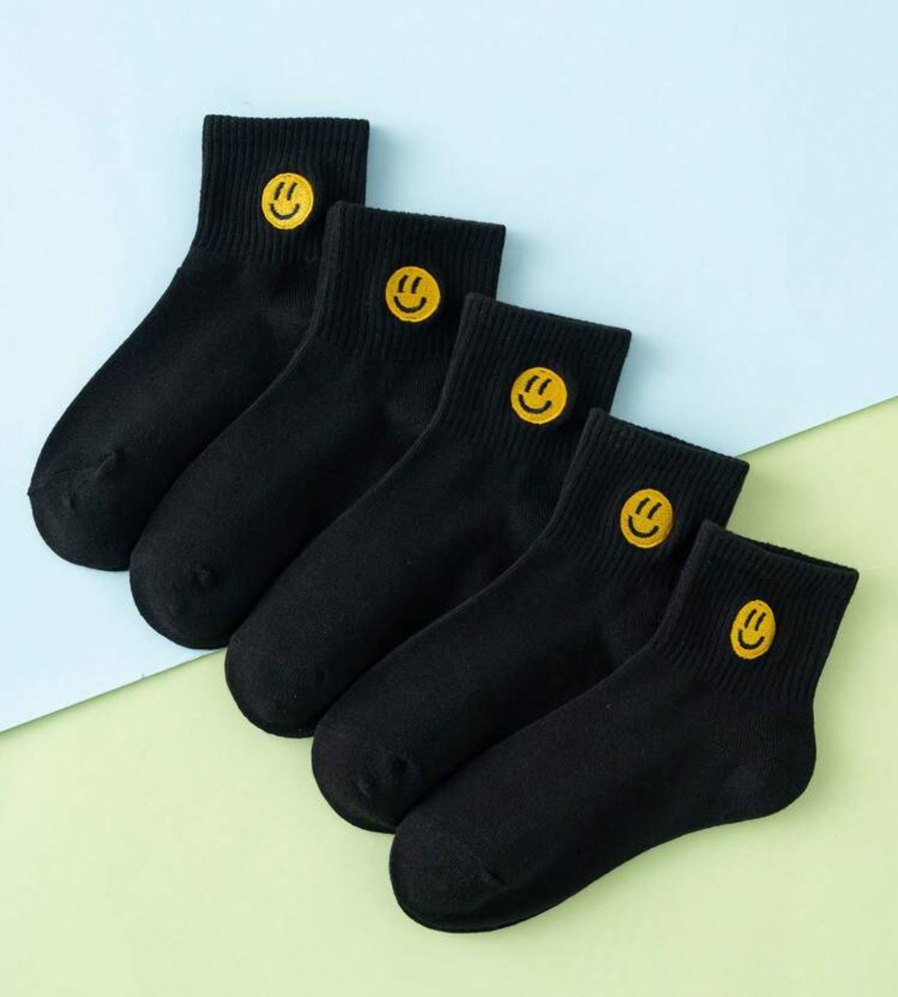 5 Pairs Smile Face Unisex Socks for Kids