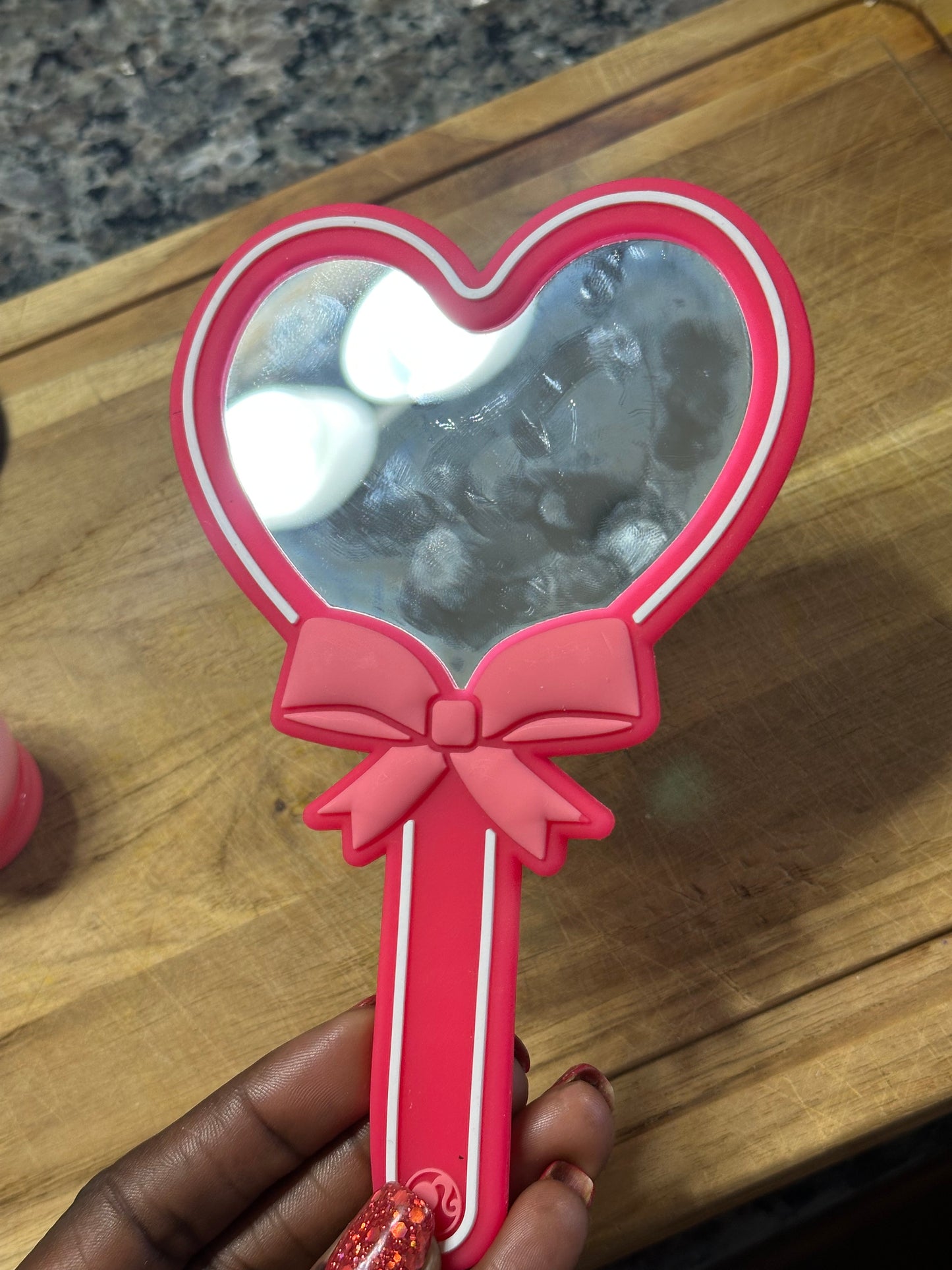 1Pc Pink Heart Mirror | JA.VA.NAH