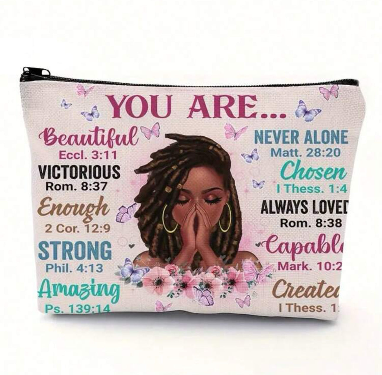 Makeup Zipper Pouch, Polyester Cosmetic Travel Bag, Toiletries | JA.VA.NAH