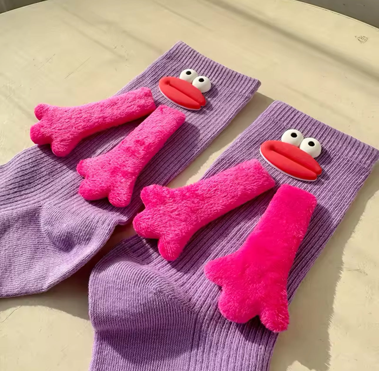 5 Pairs Mouth Dopamine Girls Calf Socks