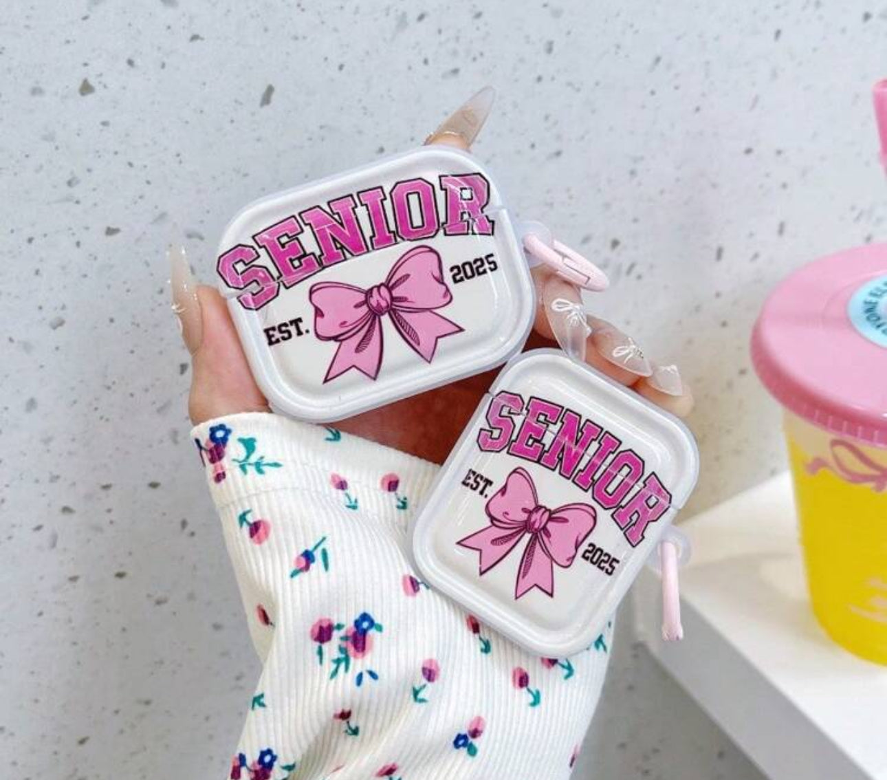 Pink Girl English Bow AirPods | JA.VA.NAH