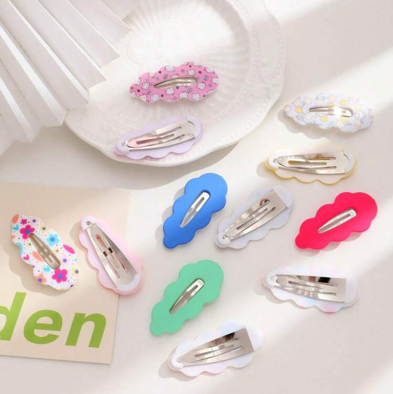 12pcs/Set Adorable Colorful Cloud Shaped Hair Clips Set | JA.VA.NAH