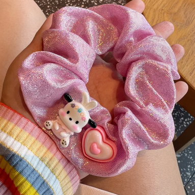 4PCS Cute puppy fluffy Hair ties