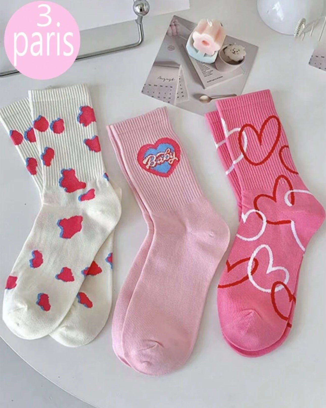 3 Pairs Heart socks for girls | JA.VA.NAH