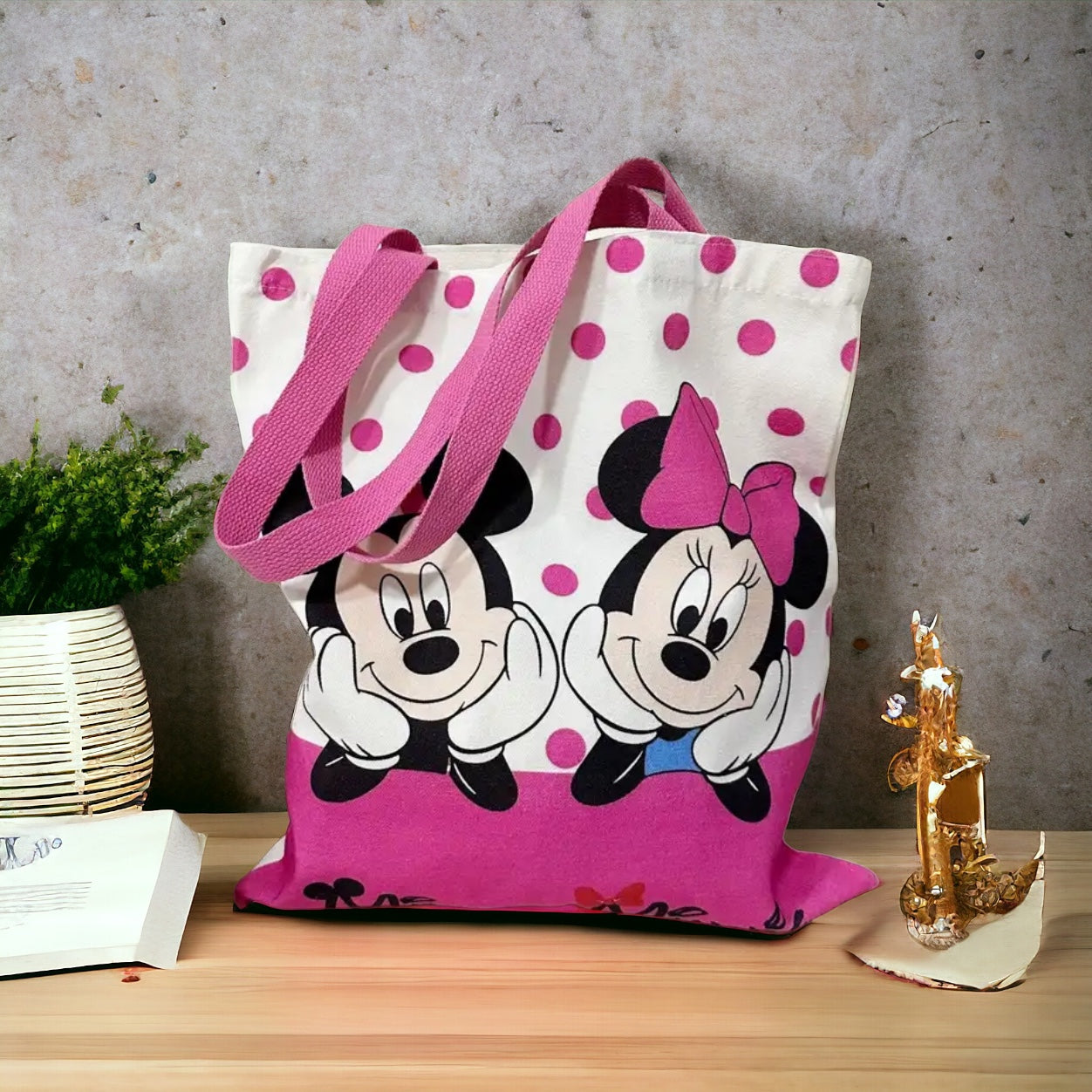 Mickey Mouse Pattern Minnie Mouse Large Tote | JA.VA.NAH