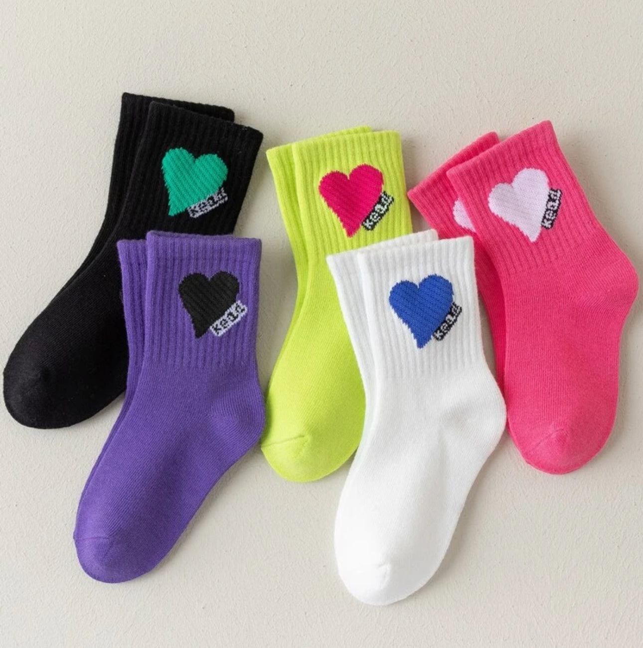 5Pairs Heart Socks for girls | JA.VA.NAH