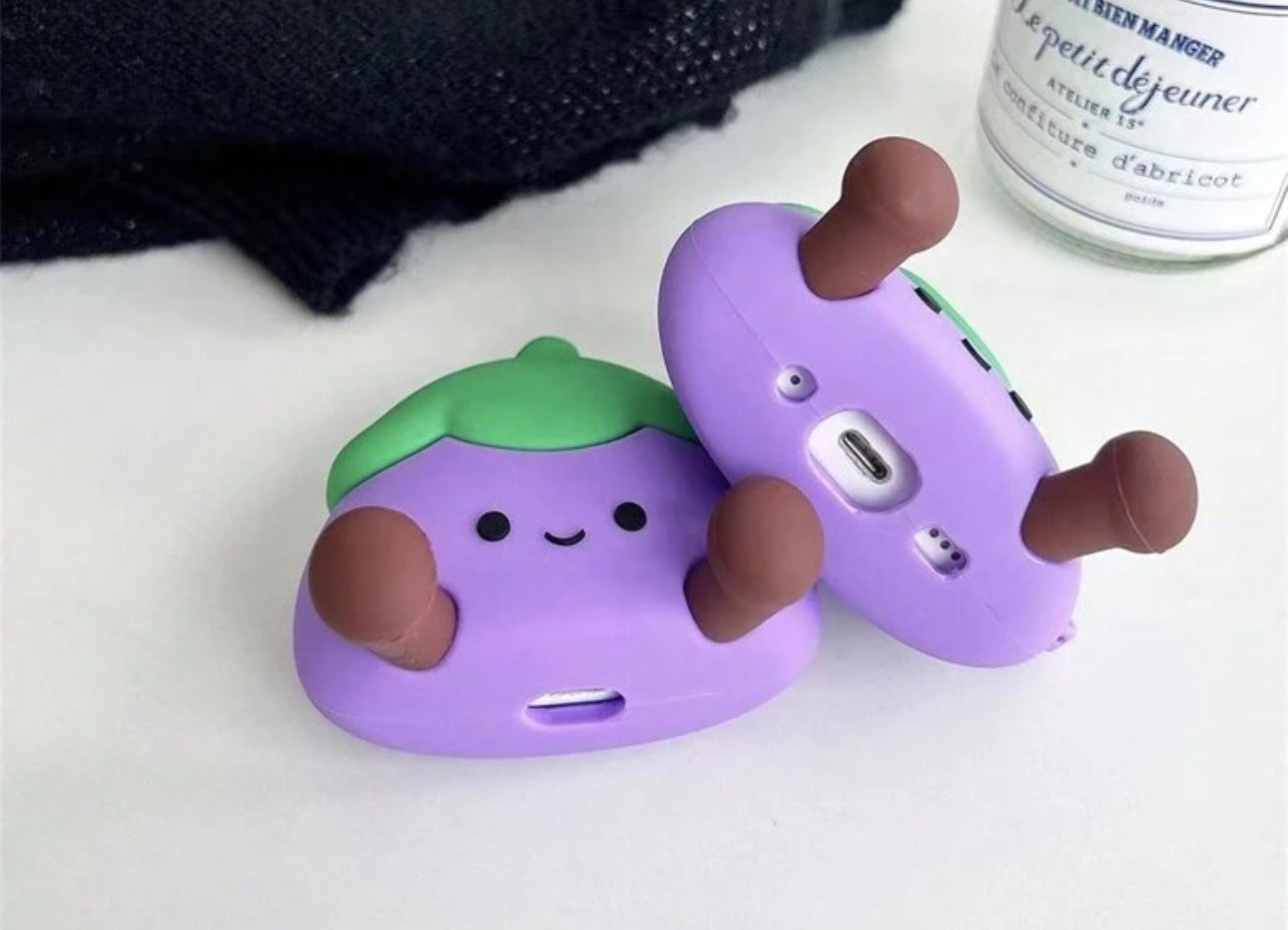 Eggplant Earphones AirPods Case | JA.VA.NAH