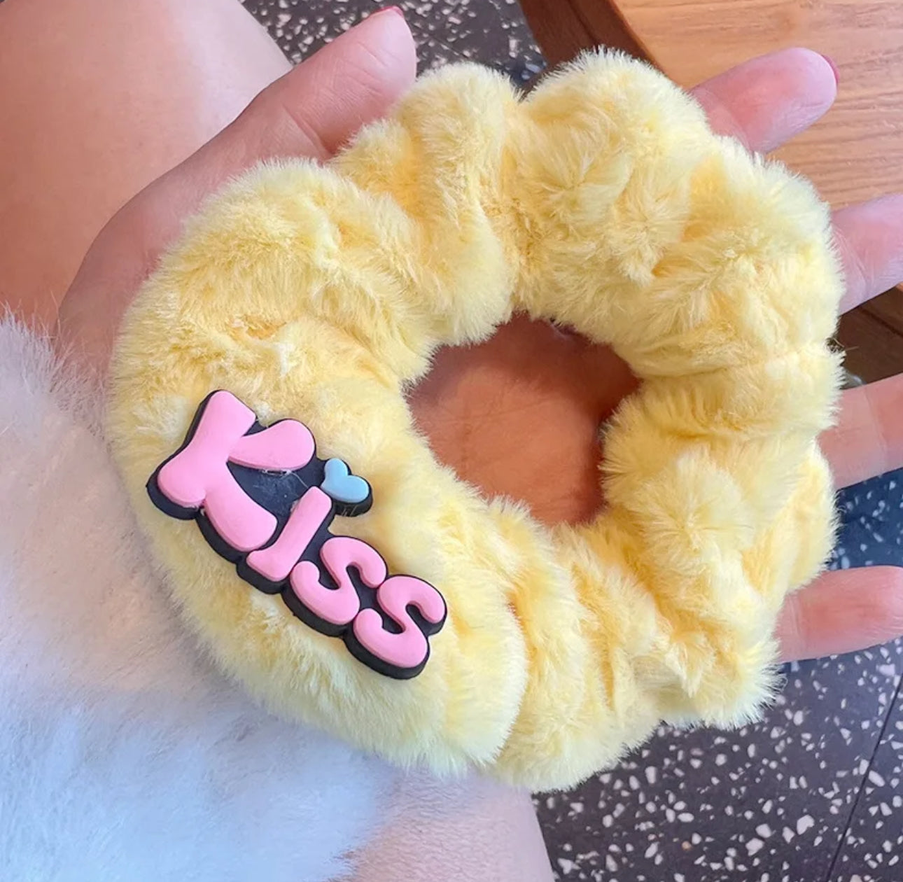 Hawaii pink Barbie plush hair ties | JA.VA.NAH