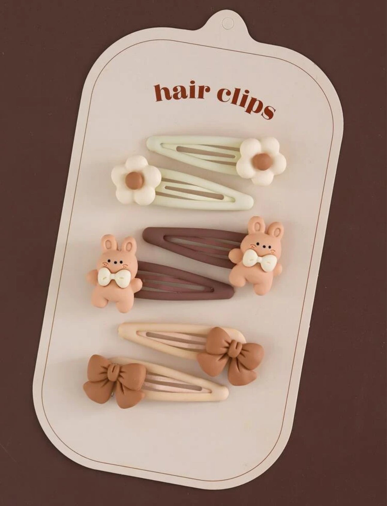 6pcs Toddler Girls Flower & Bear Decor Snap Clip