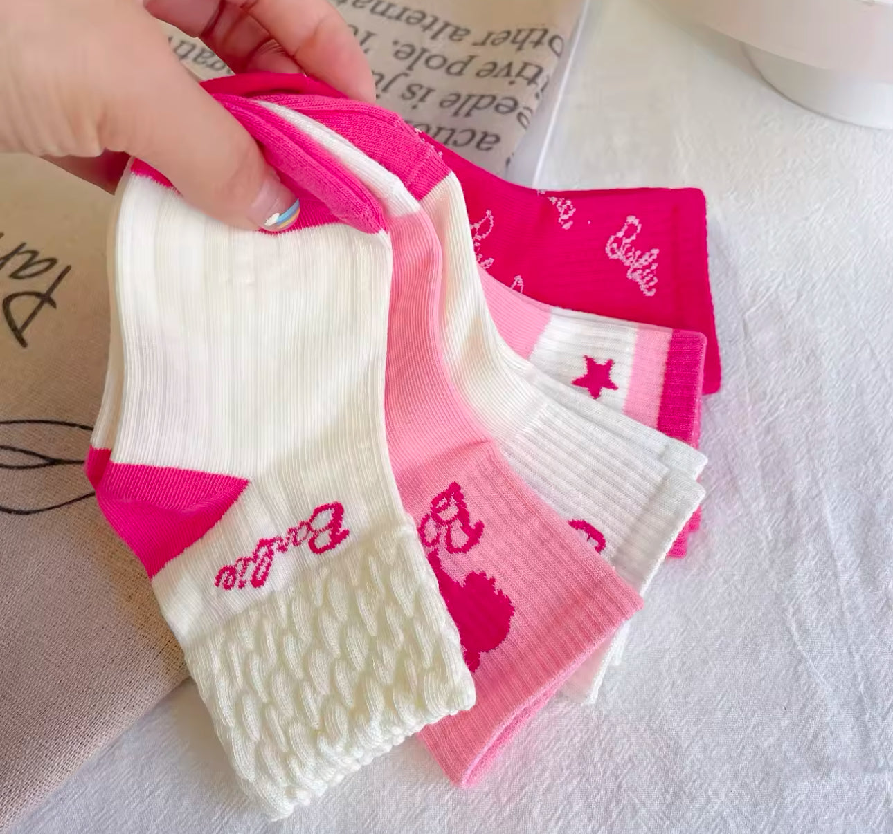 5 Pairs Pink love Kids Socks for Baby/Toddler | JA.VA.NAH