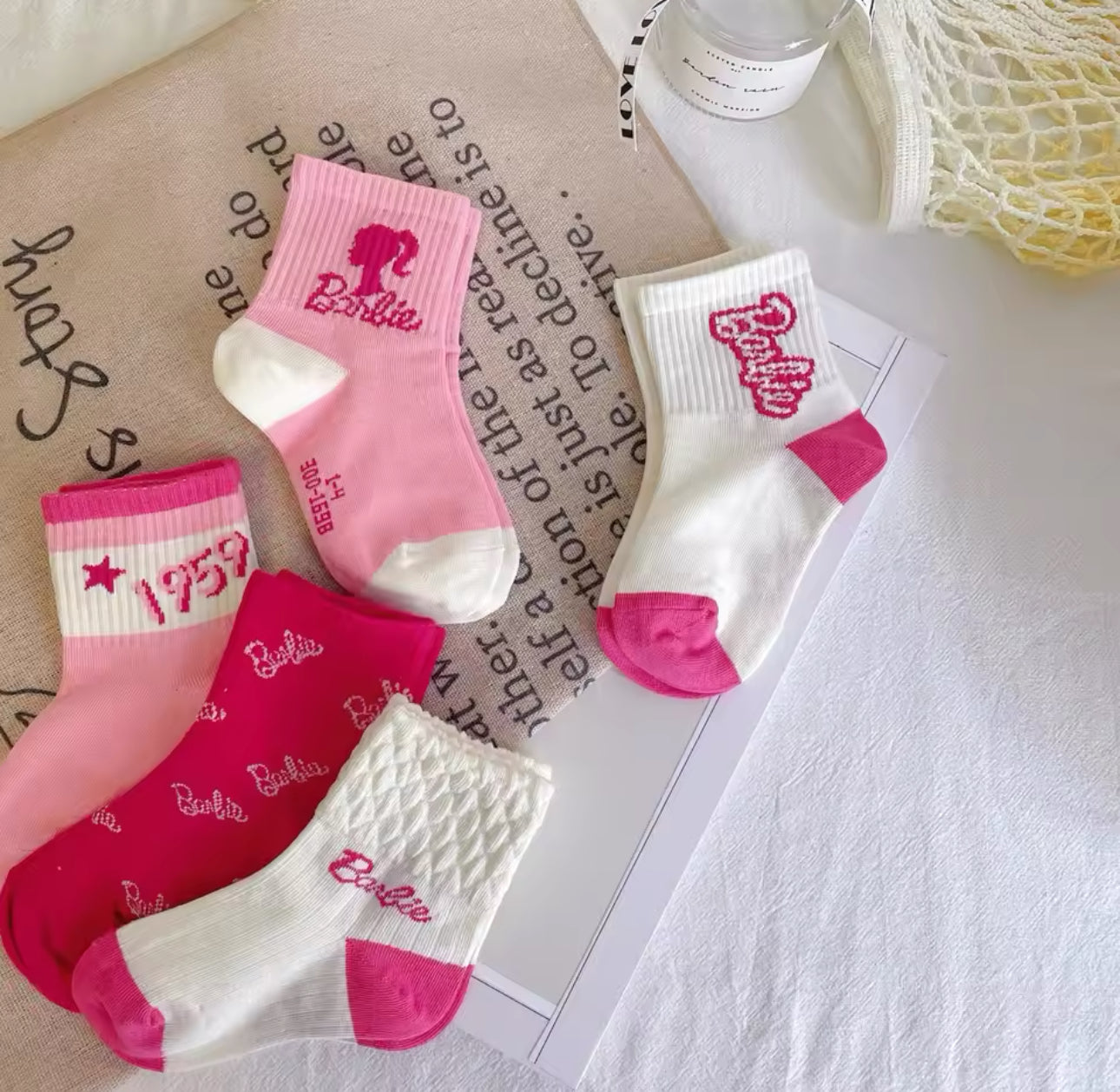 5 Pairs Pink love Kids Socks for Baby/Toddler | JA.VA.NAH