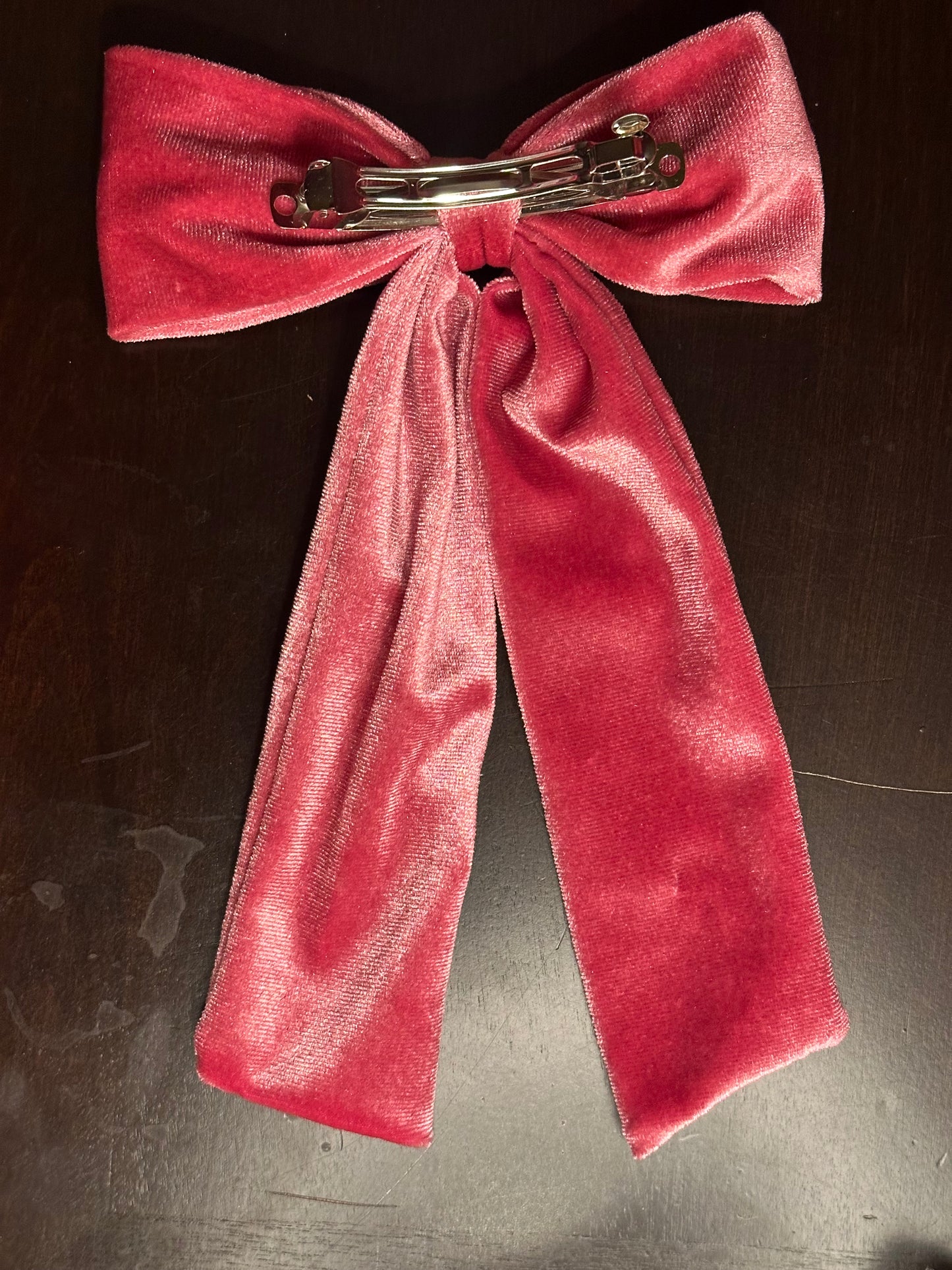Pink Velvet Bow Hair Clip for Girls, Adults | JA.VA.NAH