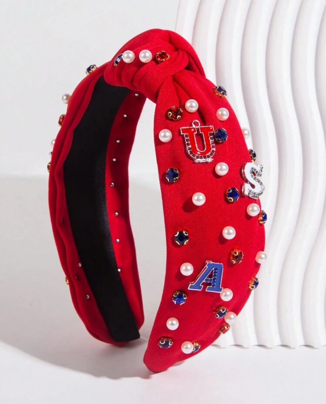 1pc Flag Headed Pearl Headband | JA.VA.NAH