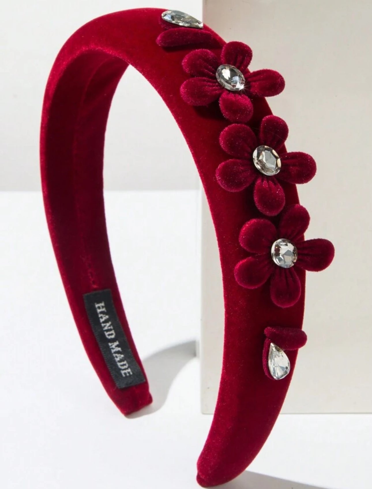 Red Floral Velvet Headband | JA.VA.NAH