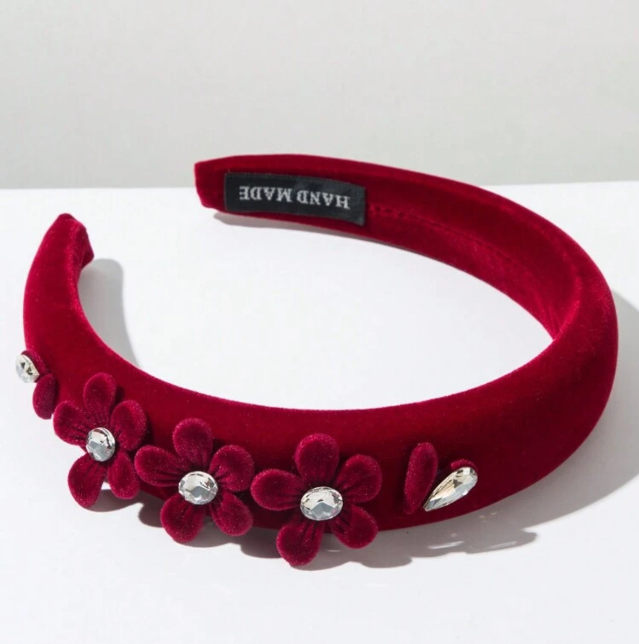Red Floral Velvet Headband | JA.VA.NAH