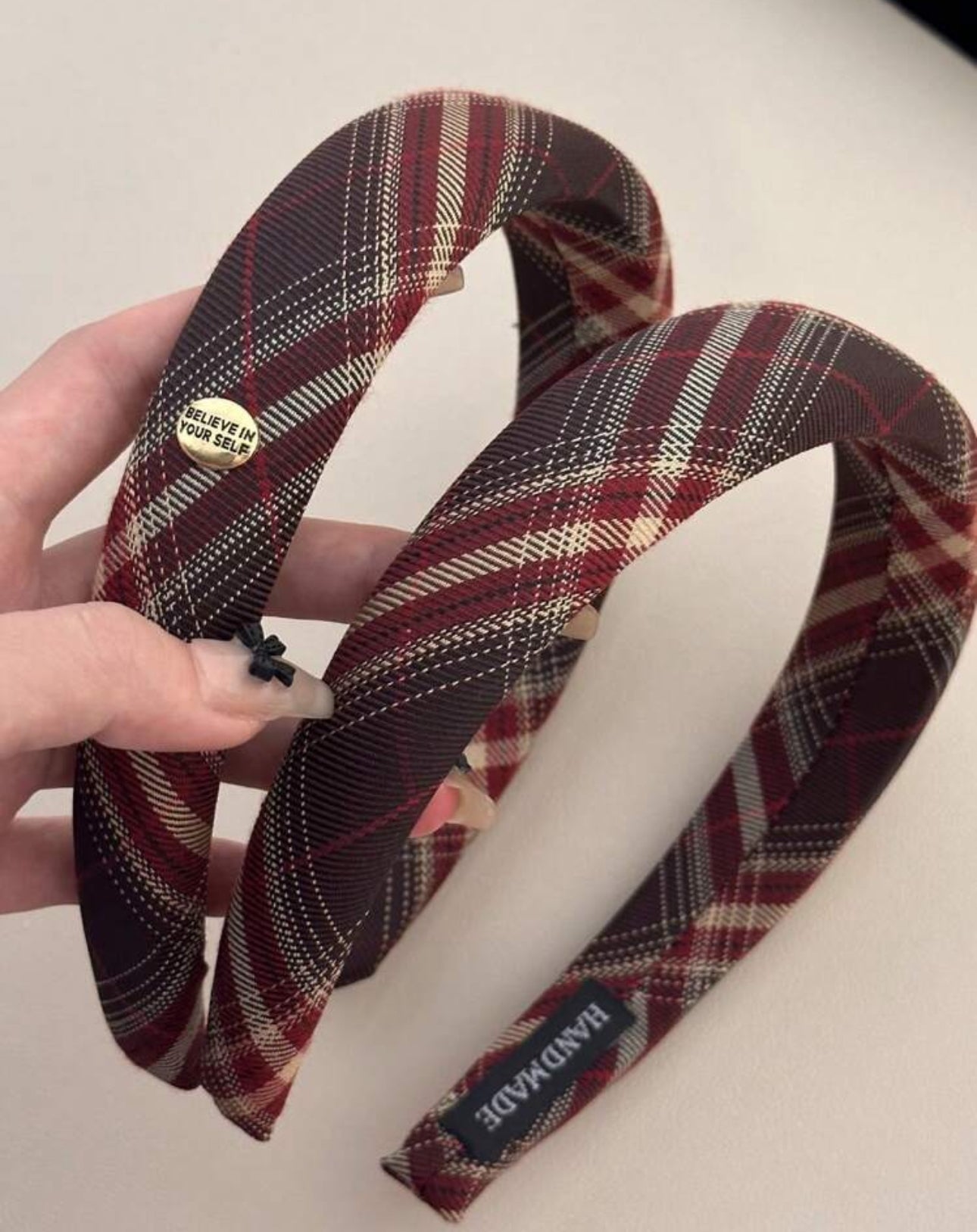 2pcs Vintage Plaid Headband | JA.VA.NAH