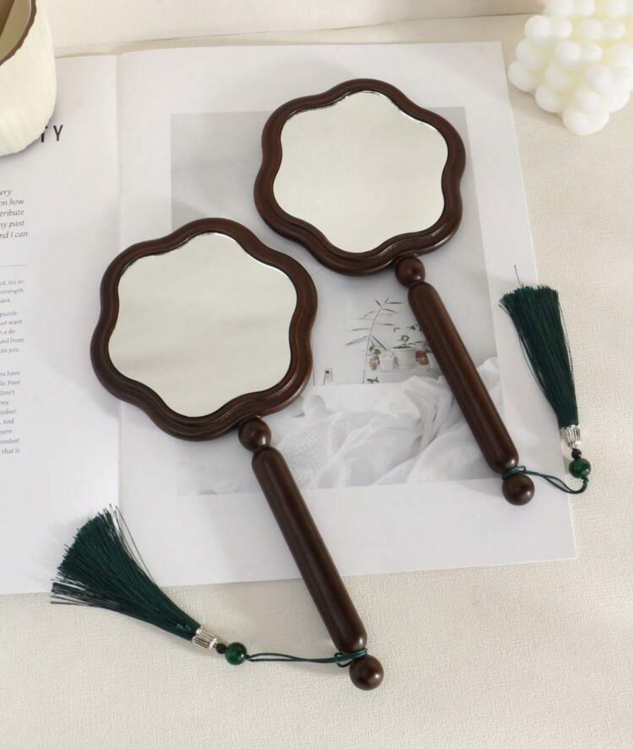 Wooden Framed Vintage Polygon Mirror | JA.VA.NAH