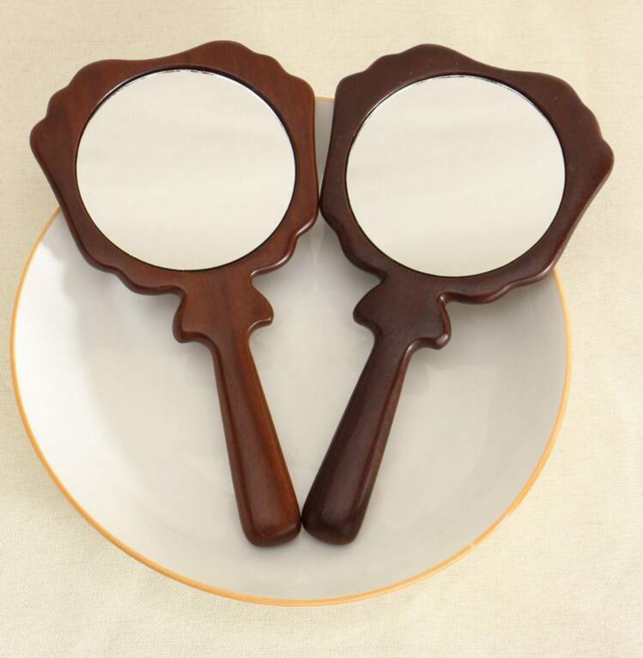 1Pc Wooden Makeup Mirror | JA.VA.NAH