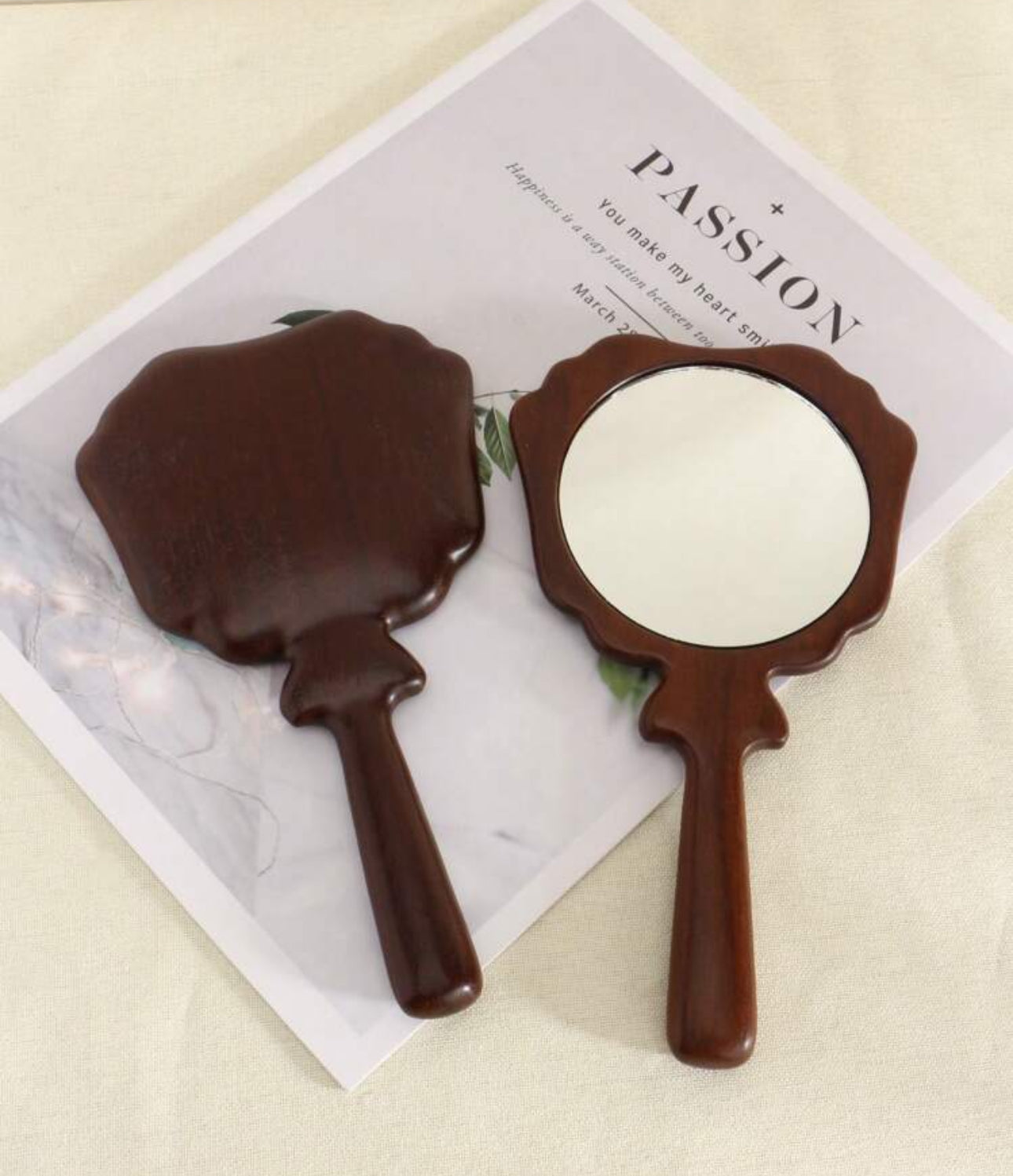 1Pc Wooden Makeup Mirror | JA.VA.NAH