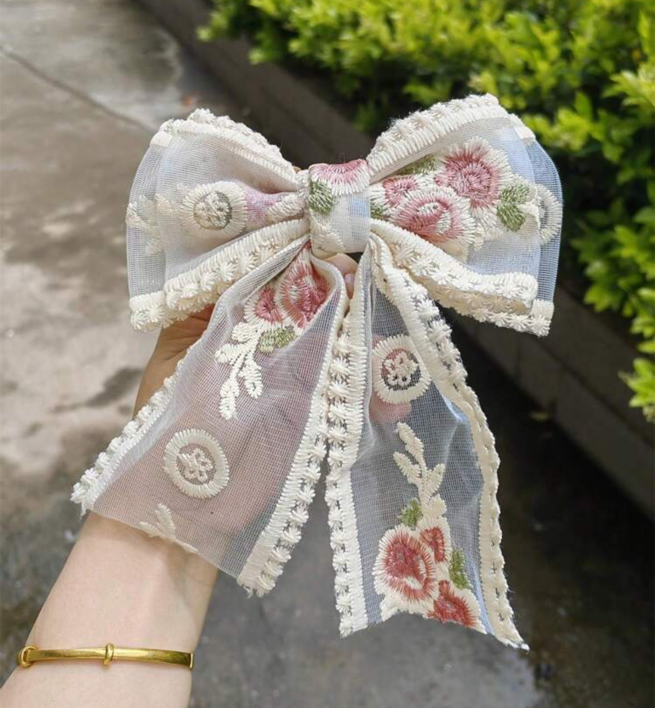 1Pc Lace Rose Flower Bow Hair Clip | JA.VA.NAH
