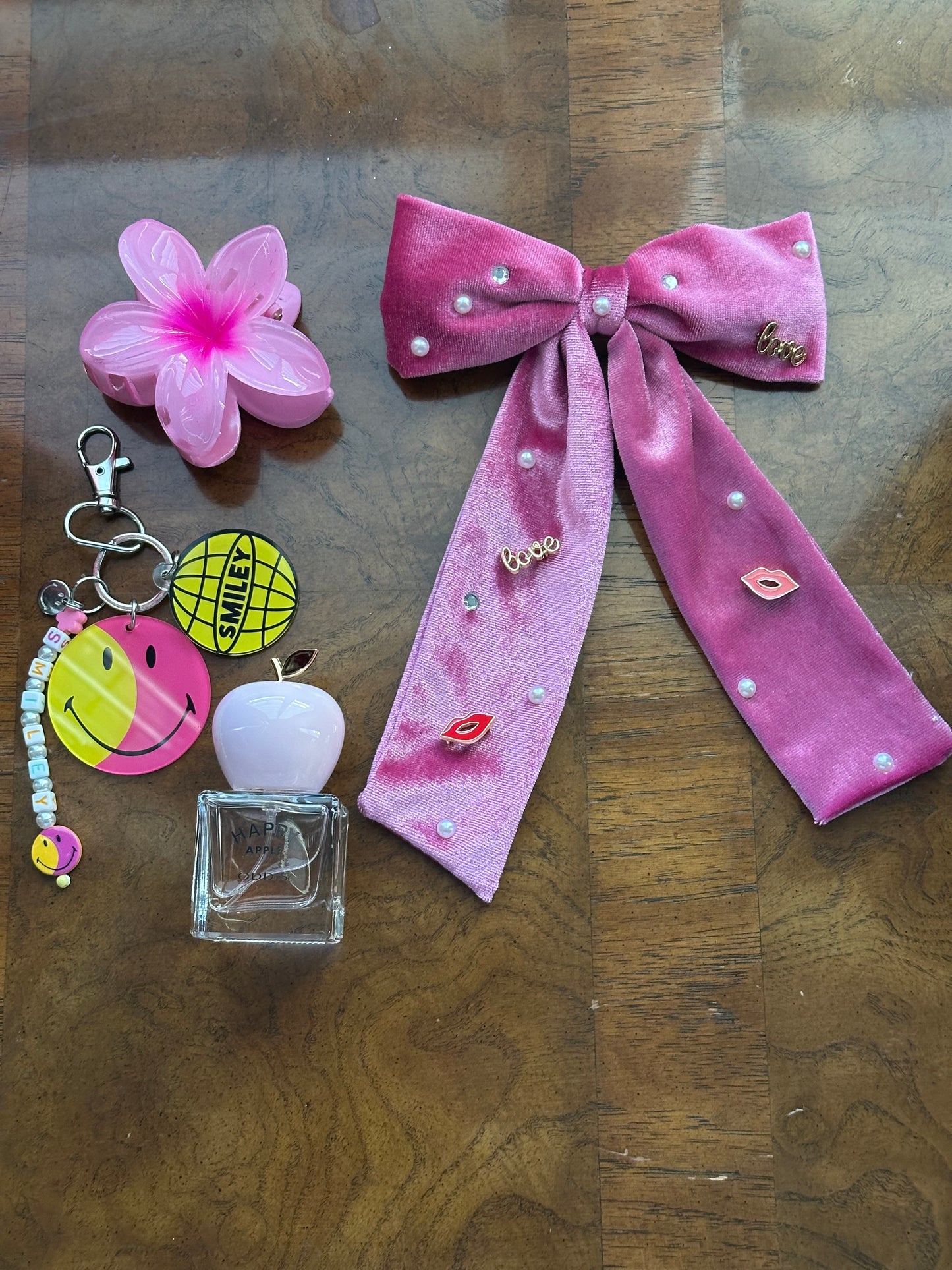 Pink Velvet Bow Hair Clip for Girls, Adults | JA.VA.NAH