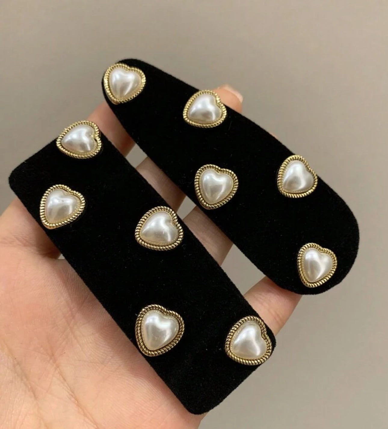 2pcs Velvet Heart Pearl Hair Clip | JA.VA.NAH
