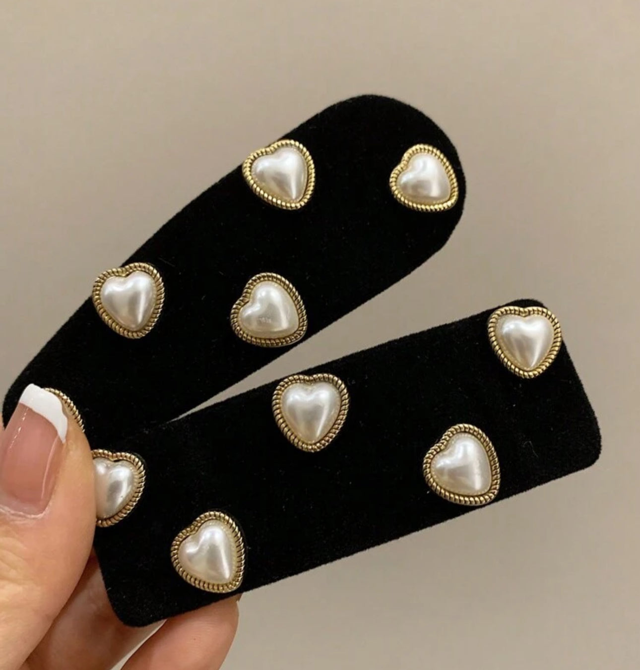2pcs Velvet Heart Pearl Hair Clip | JA.VA.NAH