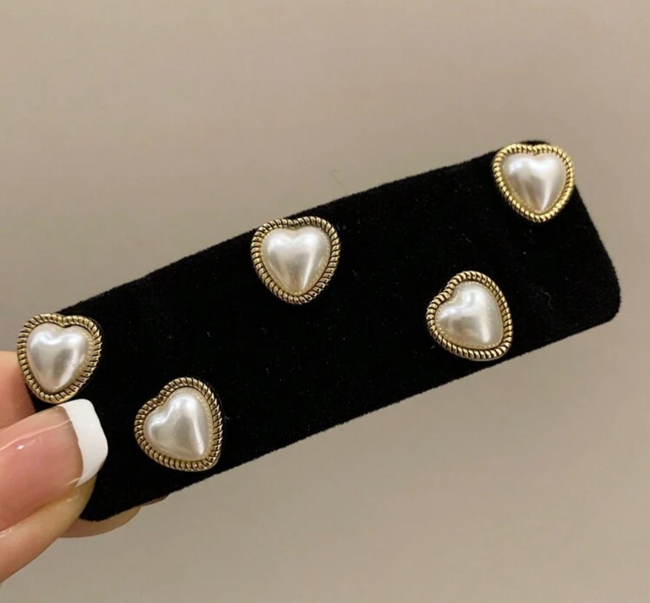 2pcs Velvet Heart Pearl Hair Clip | JA.VA.NAH
