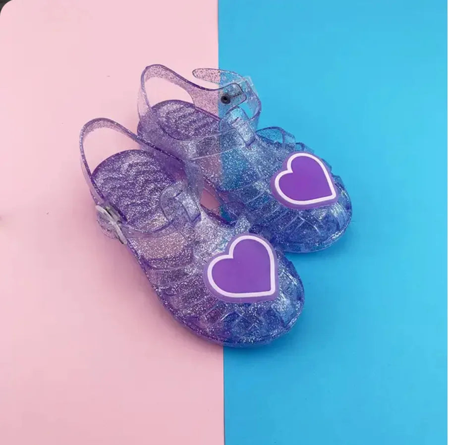 Heart Shaped Jelly Shoe Anti Slip , Soft bottom