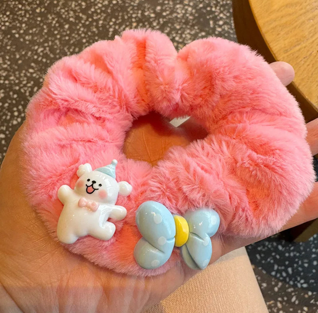 Color plush hair ties 4 pcs