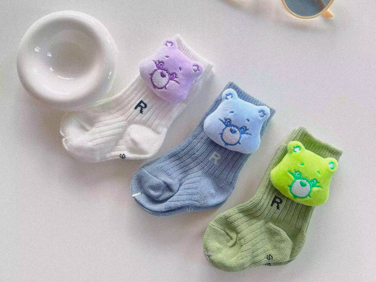 5Pairs 3D Cute Bear Tube Socks